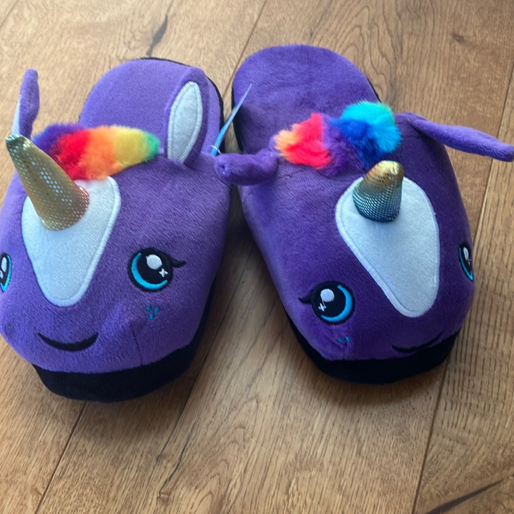 Playful Purple and Pink Cartoon Creature Slippers